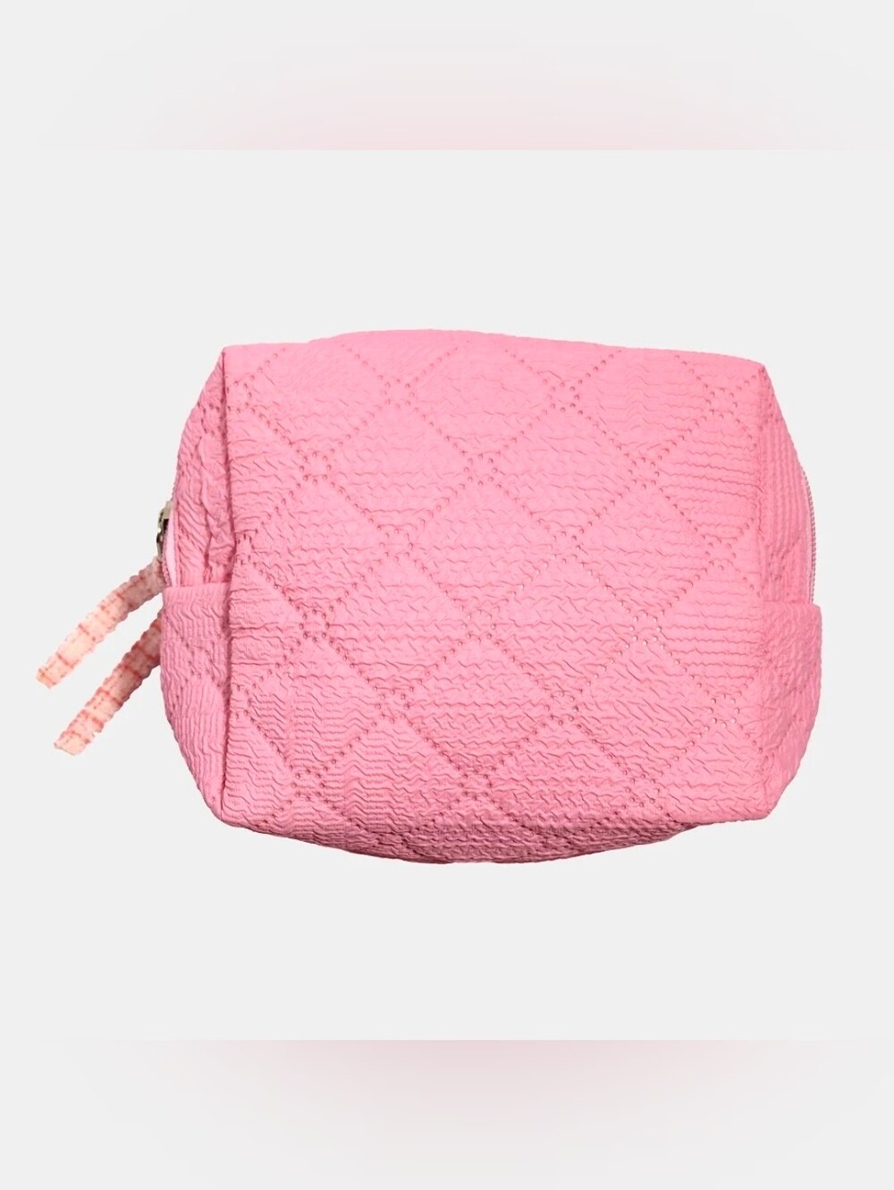 Pink Quilted Cosmetic Pouch - Women's Toiletry Bag NWT
